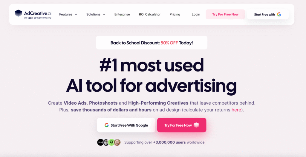 AdCreative.ai Review2025: AdCreative.ai dashboard showing AI-generated ads